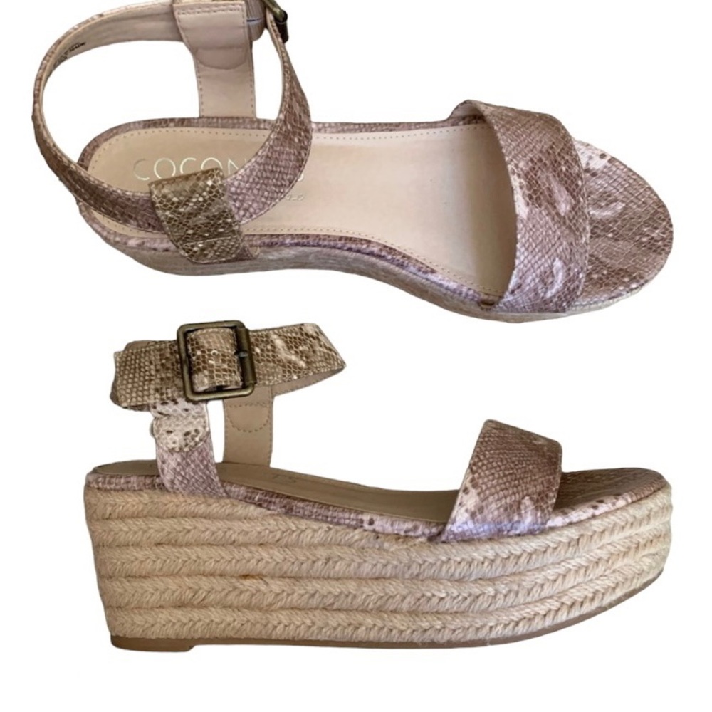 COCONUTS Sandal Women’s 8M Tan Matisse Sunchaser Espadrille Neutral Snakeskin